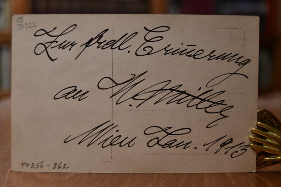 William Miller (Sänger) (1880–1925) Karte mit eigenhändiger Unterschrift.