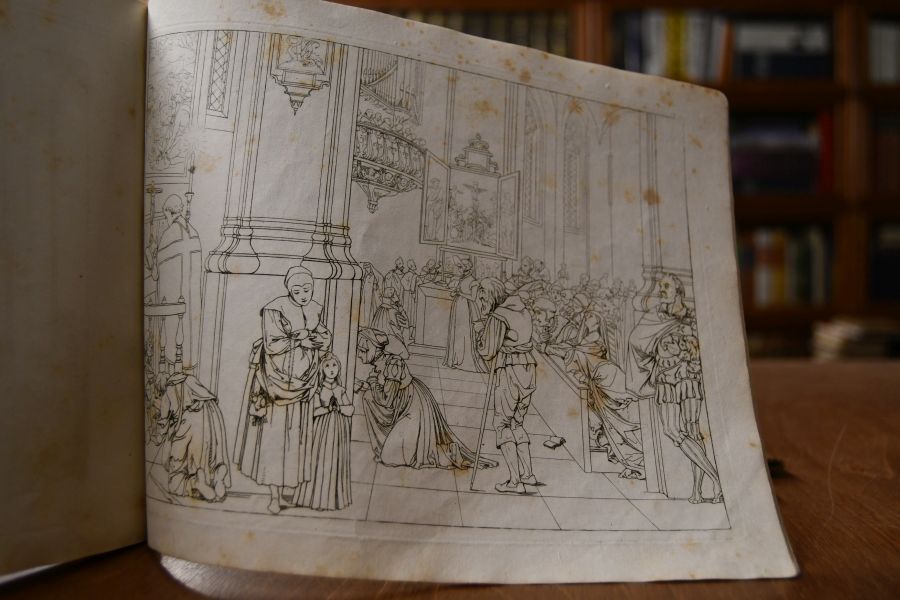 Umrisse zu Goethe`s Faust gezeichnet von Retsch (!).