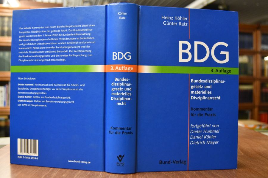 BDG. Bundesdisziplinargesetz und materielles Disziplinarrecht. Kommentar für die Praxis.