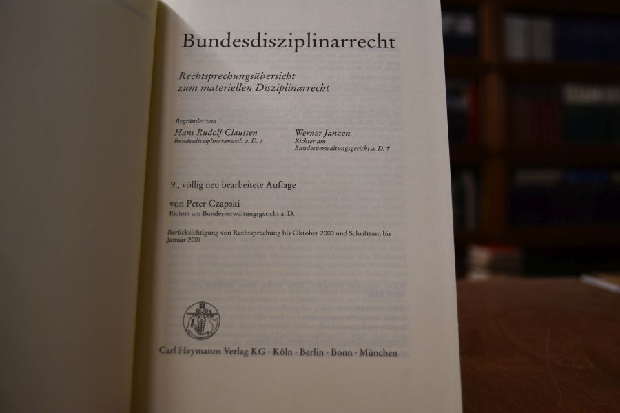 Bundesdisziplinarrecht Rechtsprechungsübersicht zum materiellen Disziplinarrecht.