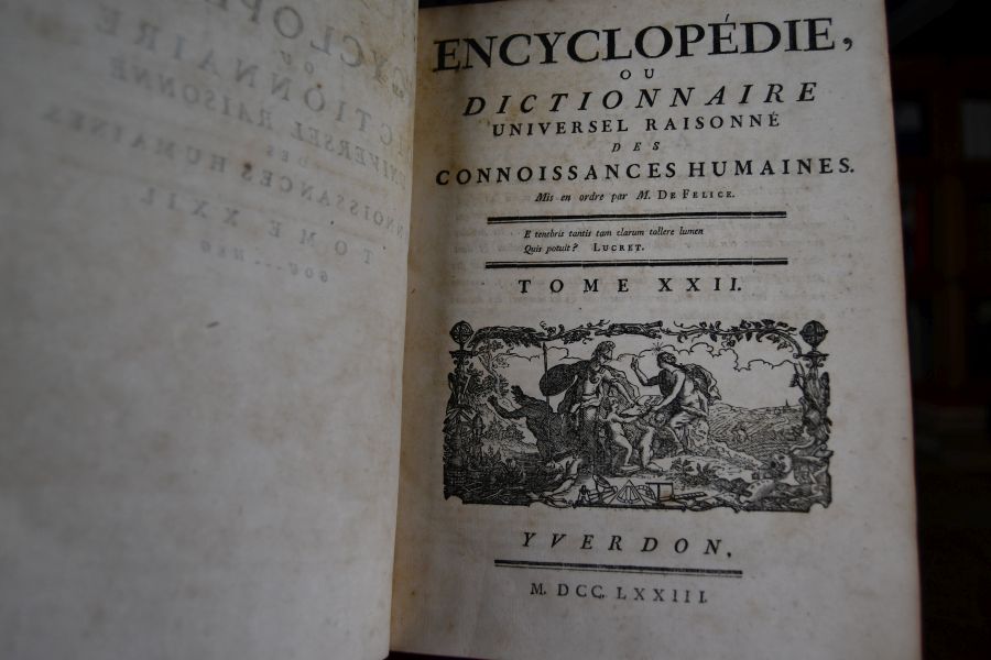 Encyclopedie, ou Dictionnaire Universel Raisonne des Connoissances Humaines Tome XXII.