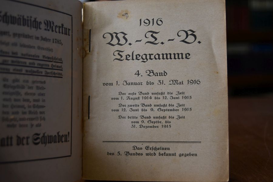 W.-T.-B. Telegramme. 4. Band vom 1. Januar 1914 bis 31. Mai 1916.