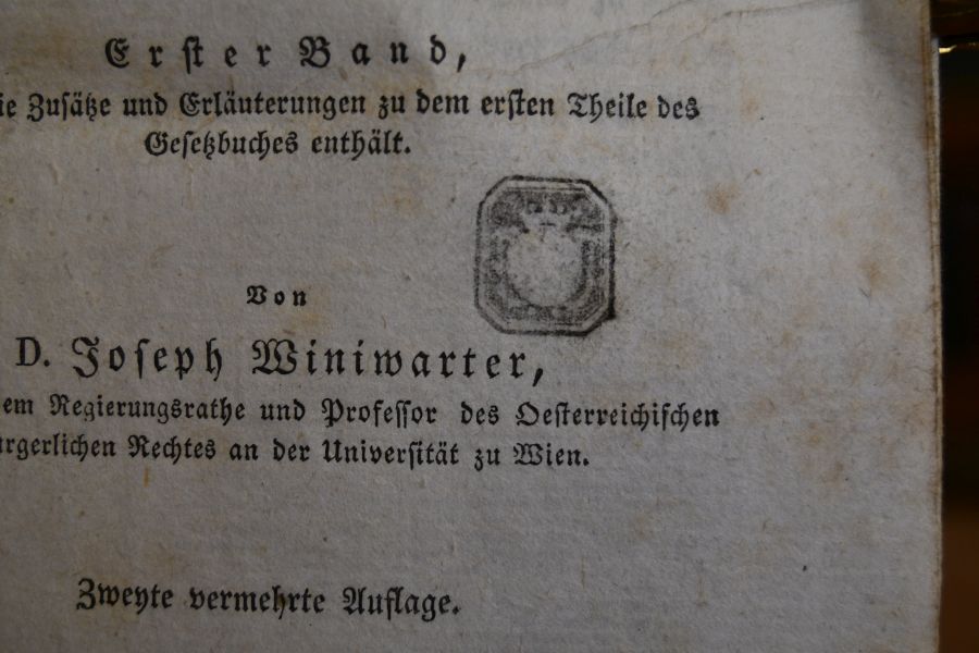 Handbuch der Justiz- und politischen Gesetze und Verordnungen, welche sich auf das in den Deutschen Provinzen der Oesterreichischen Monarchie geltende allgemeine bürgerliche Gesetzbuch beziehen. 3 Bde. (komplett).
