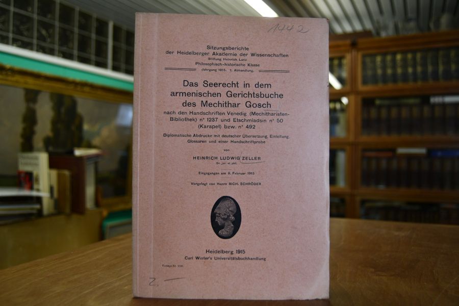 Das Seerecht in dem armenischen Gerichtsbuche des Mechithar Gosch nach den Handschriften Venedig (Mechitharistenbibliothek) no 1237 und Etschmiadsin no 50 (Karapet) bzw. no 492.