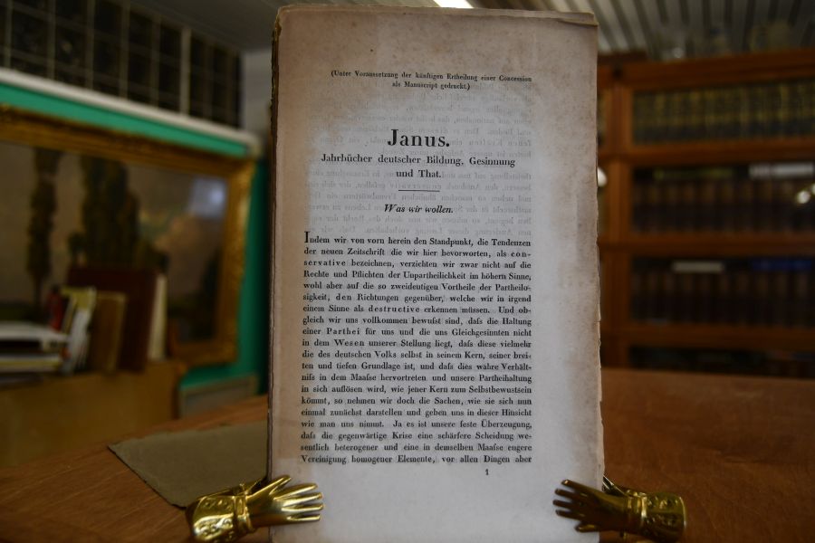 Janus. Jahrbücher deutscher Bildung, Gesinnung und That. Was wir wollen.