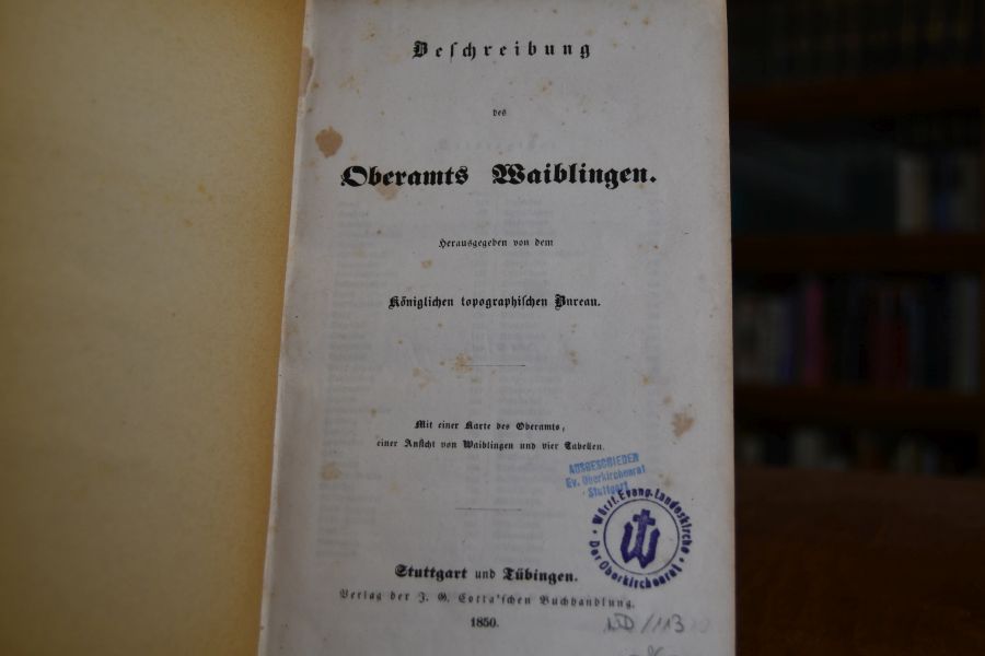 Beschreibung des Oberamts Waiblingen.