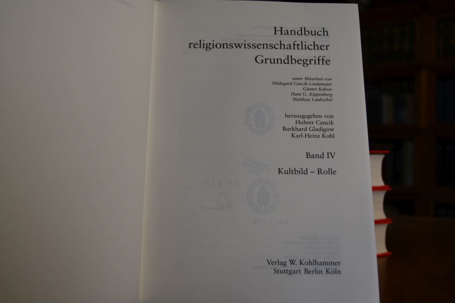 Handbuch religionswissenschaftlicher Grundbegriffe. 4 Bde. (ohne den 2001 erschienen Nachtragsband).
