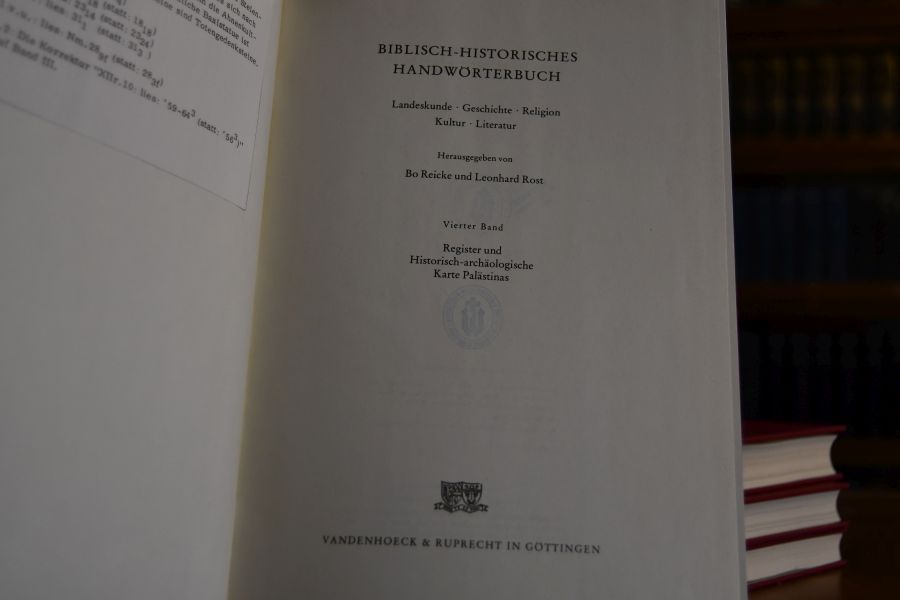 Biblisch-historisches Handwörterbuch. Landeskunde, Geschichte, Religion, Kultur, Literatur. 4 Bde. (komplett).