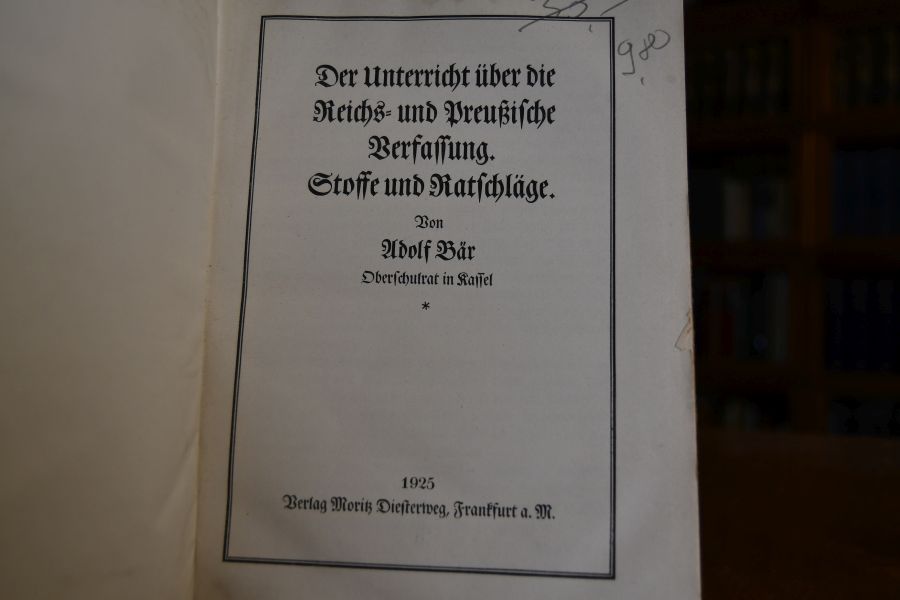 Der Unterricht über die Reichs- und Preußische Verfassung. Stoffe und Ratschläge.