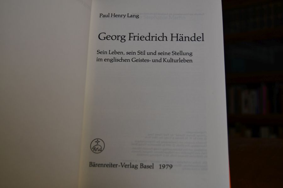 Georg Friedrich Händel. Sein Leben, sein Stil und seine Stellung im englischen Geistes- und Kulturleben.
