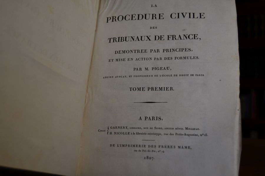 La Procédure Civile des Tribunaux de France, démontrée par Principes, et mise en Action par des Formules. Tome 1+2.