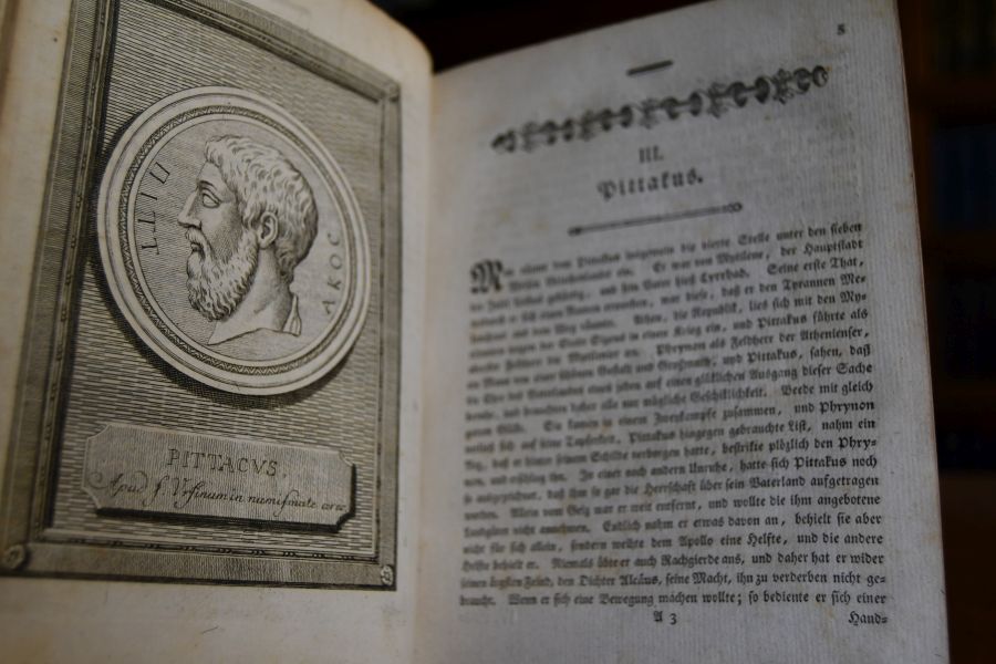Gallerie der alten Griechen und Römer sammt einer kurzen Geschichte ihres Lebens. Geschrieben von Hofrat Zapf, in Kupfer gestochen und herausgegben von G.F. Riedel. 2 Bde in 1 (komplett).