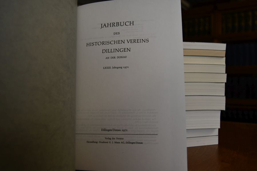 Jahrbuch des Historischen Vereins Dillingen an der Donau LXXII. Jahrgang 1970 - Jahrgang 1994