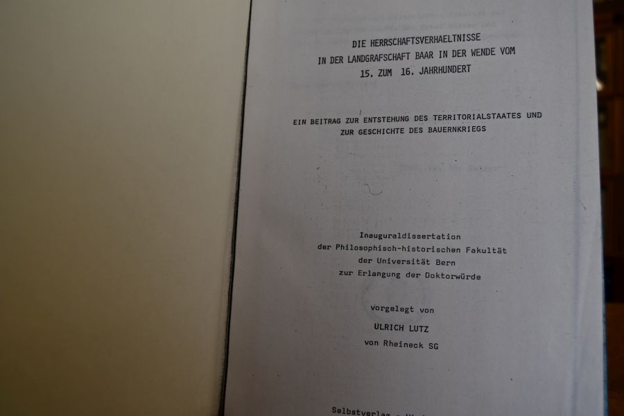 Die Herrschaftsverhältnisse in der Landgrafschaft Baar bin der Wende vom 15. zum 16. Jahrhundert. Ein Beitrag zur Entstehung des Territorialstaates und zur Geschichte des Bauernkriegs.