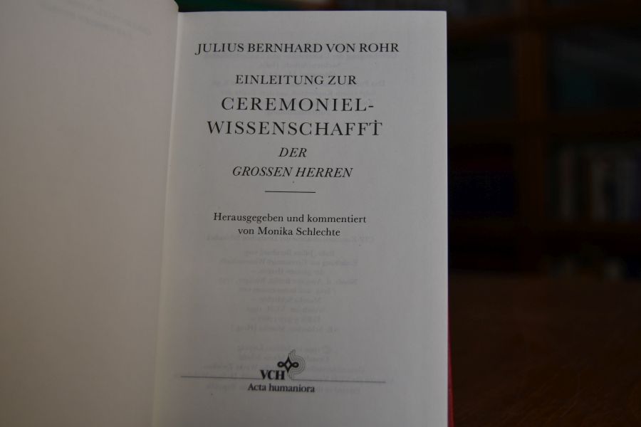 Einleitung zur Ceremoniel-Wissenschafft der grossen Herren.