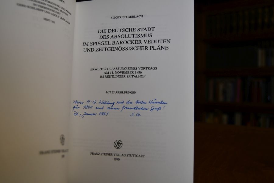 Die deutsche Stadt des Absolutismus im Spiegel barocker Veduten und zeitgenössischer Pläne. Erweiterte Fassung eines Vortrags am 11. November 1986 im Reutlinger Spitalhof.