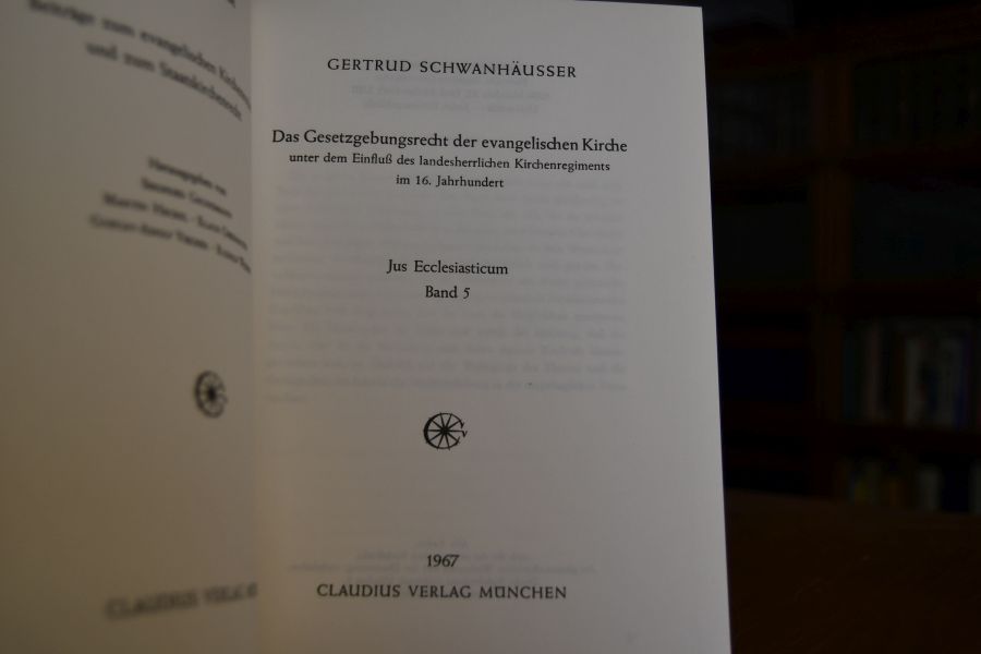 Das Gesetzgebungsrecht der evangelischen Kirche unter dem Einfluß des evangelischen Kirchenregiments im 16. Jahrhundert.