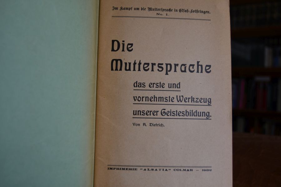 Die Muttersprache das erste und vornehmste Werkzeug unserer Geistesbildung.