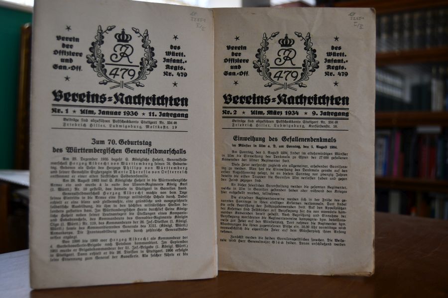 Vereins-Nachrichten Nr. 2, 9. Jahrgang und Nr. 1, 11. Jahrgang. Verein der Offiziere und San.-Off. des Württ. Infant.-Regts. Nr. 479.