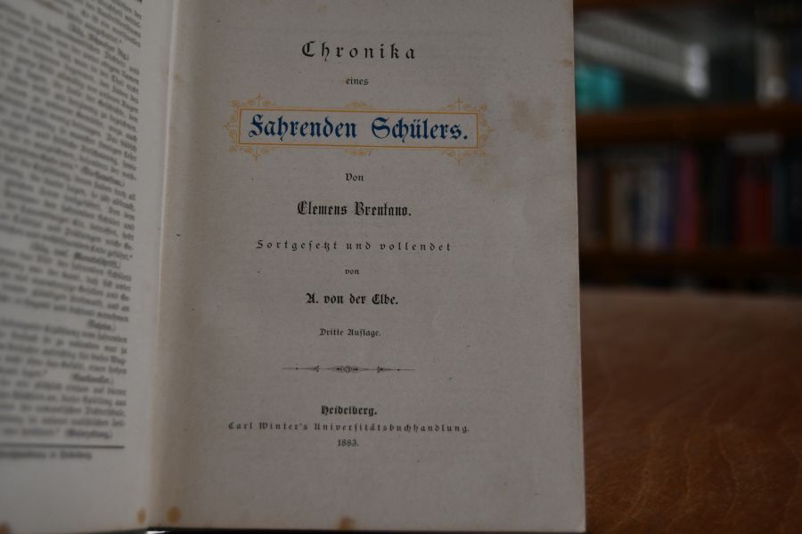 Chronika eines Fahrenden Schülers. Fortgesetzt und vollendet von A. von der Elbe.