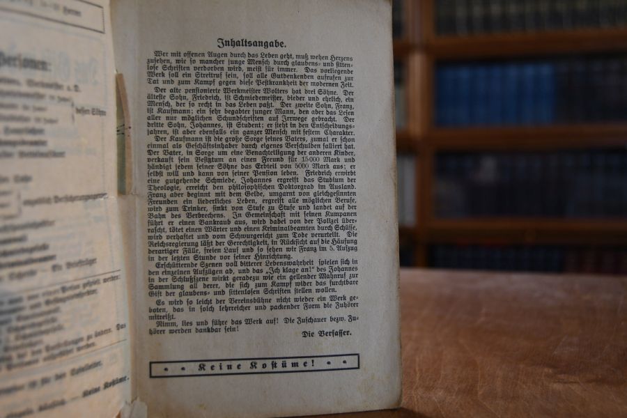 Das Gift in der Jugend. Volksschauspiel in 5 Aufzügen.