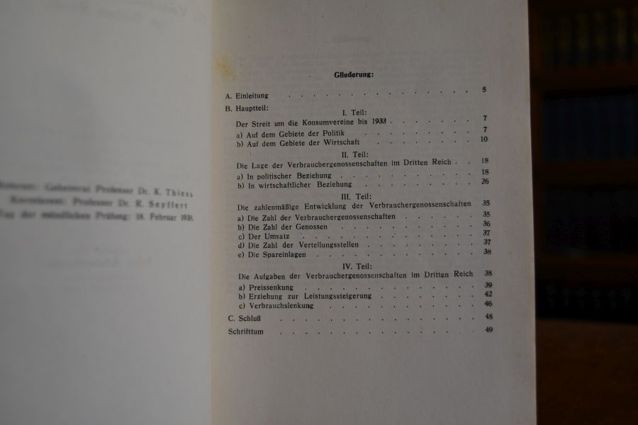 Die Verbrauchsgenossenschaften im Dritten Reich.