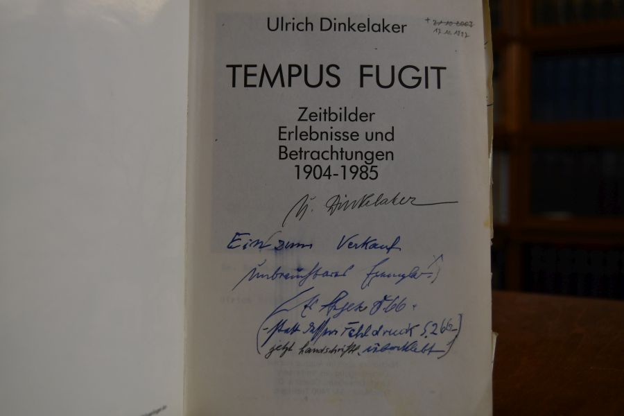 Tempus fugit. Zeitbilder, Erlebnisse und Betrachtungen 1904-1985.