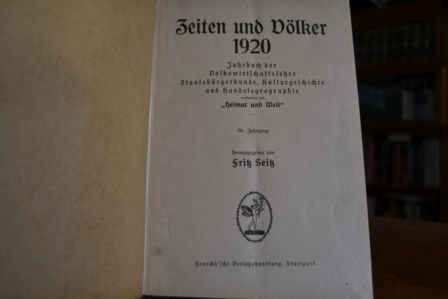 Zeiten und Völker 1920. 16. Jahrgang.