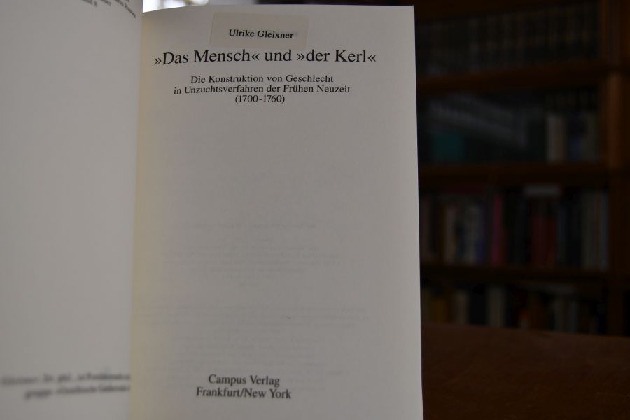 "Das Mensch" und "der Kerl". Die Konstruktion von Geschlecht in Unzuchtsverfahren der frühen Neuzeit (1700 - 1760).