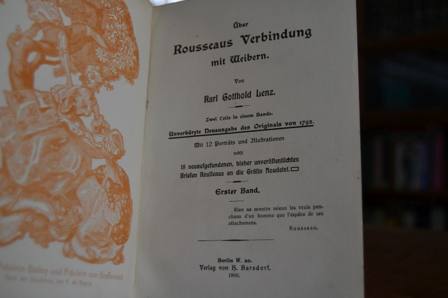 Über Rousseaus Verbindung mit Weibern.
