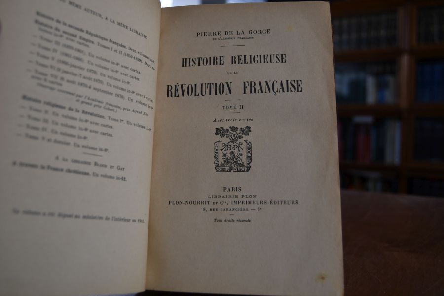 Histoire religieuse de la Revolution Francaise. Tome II (apart).