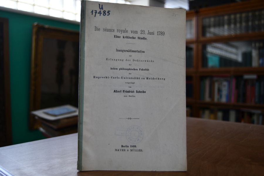 Die seance royale vom 23. Juni 1789. Eine kritische Studie.