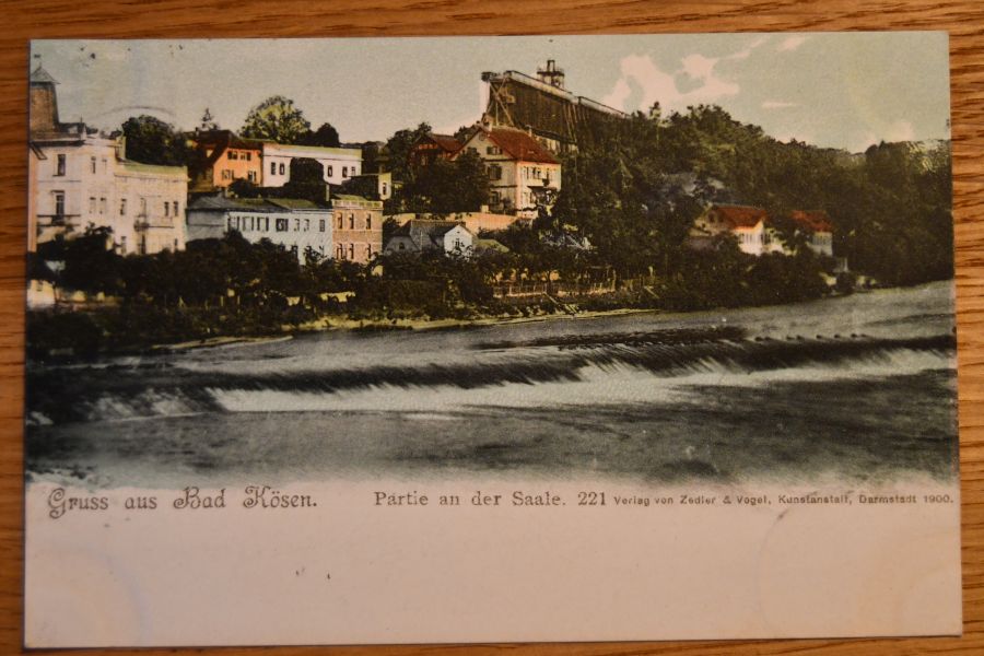Gruss aus Bad Kösen. Partie an der Saale.