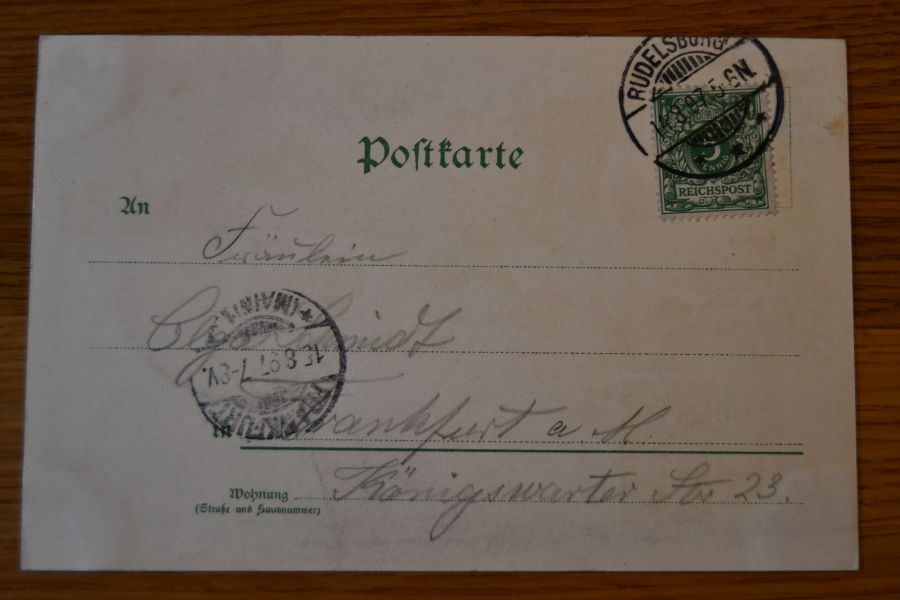 Litho. Gruss von der Rudelsburg Thüringen.