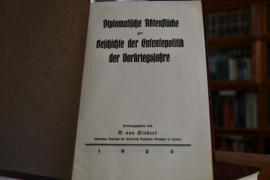 Diplomatische Aktenstücke zur Geschichte der Ententepolitik der Vorkriegsjahre. 2 Bde.