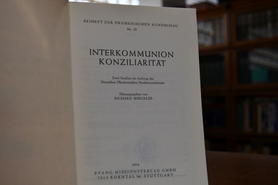 Interkommunion, Konziliarität. 2 Studien.