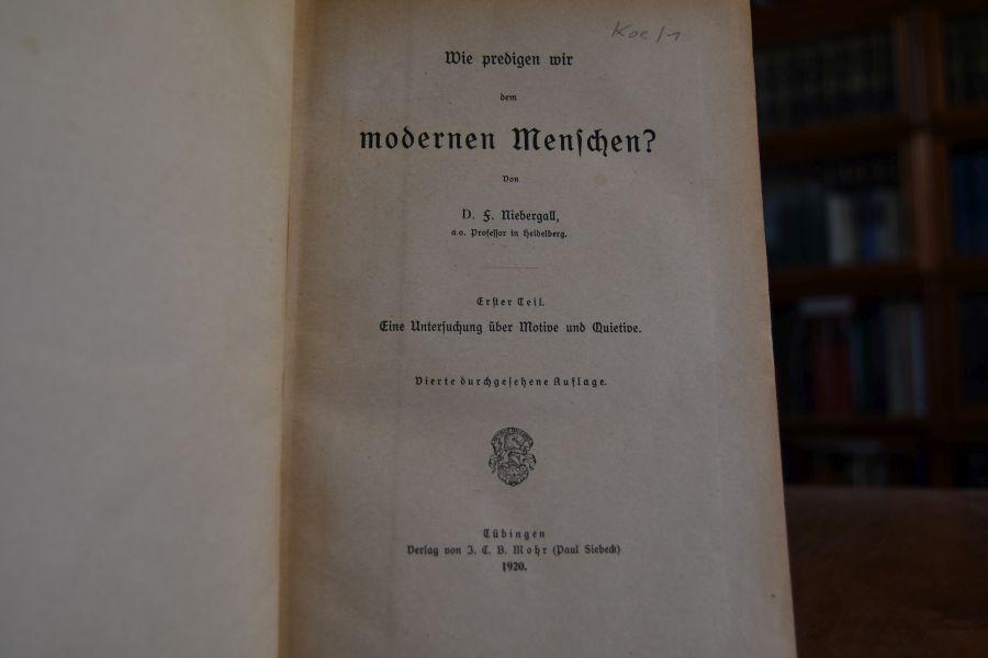 Wie predigen wir dem modernen Menschen? 3 Teile in einem Band. Teil 1 Eine Untersuchung über Motive und Quietive. Teil 2 Eine Untersuchung über den Weg zum Willen. Teil 3 Predigten, Andachten, Reden, Vortzräge.