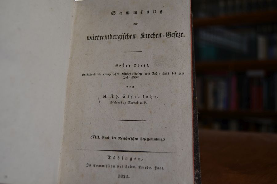 Sammlung der württembergischen Kirchen-Gesetze. Erster Theil. Enthaltend die evangelischen Kirchen-Gesetze vom Jahre 1418 bis zum Jahr 1802.