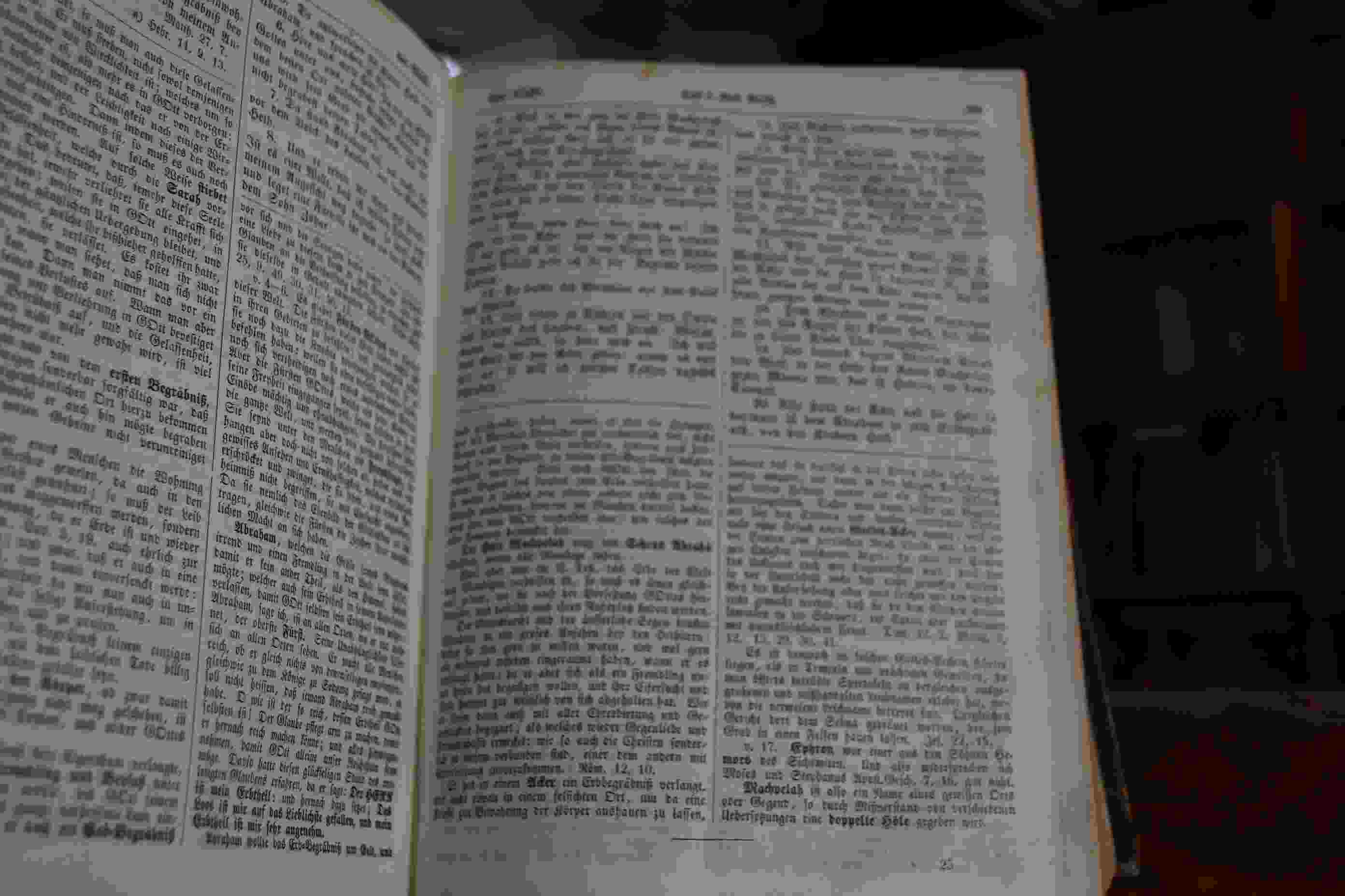 Die Heilige Schrifft Altes und Neues Testaments, Nach dem Grundtext auf neue übersehen und übersetzet; nebst einiger Erklärung des buchstäblichen Sinnes wie auch der fürnehmsten Fürbildern und Weissagungen von Christo und seinem Reich und zugleich Einigen Lehren die aaaauf den Zustand der Kirchen in unseren letzten Zeiten gerichtet sind; Welchem allem noch untermängt Eine Erklärung die den inneren Zustand des geistlichen Lebens, oder die Wege und Wirckungen Gottes in der Seelen, zu deren Reinigung, Erleuchtung, und Vereinigung mit Ihm, zu erkennnen gibt. Enthält nur die 5 Bücher Mose.