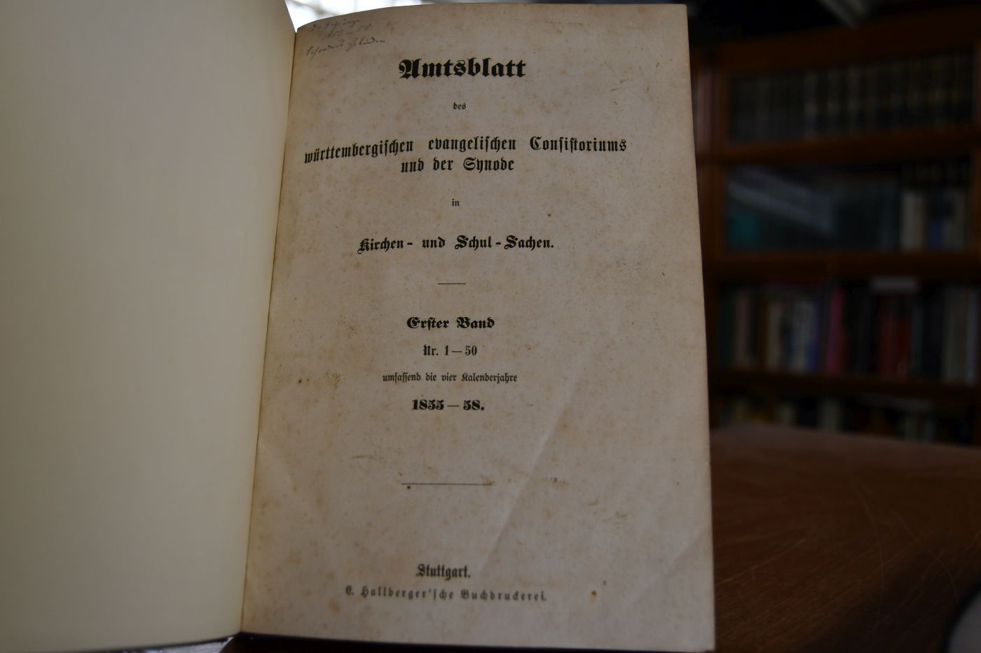 Amtsblatt der Evangelischen Landeskirche in Württemberg Bd. 1 (1855-1858) - Bd. 50 (1982/83). Bis Band 20 Amtsblatt des Württembergischen Evangelischen Konsistoriums und des Synodus.