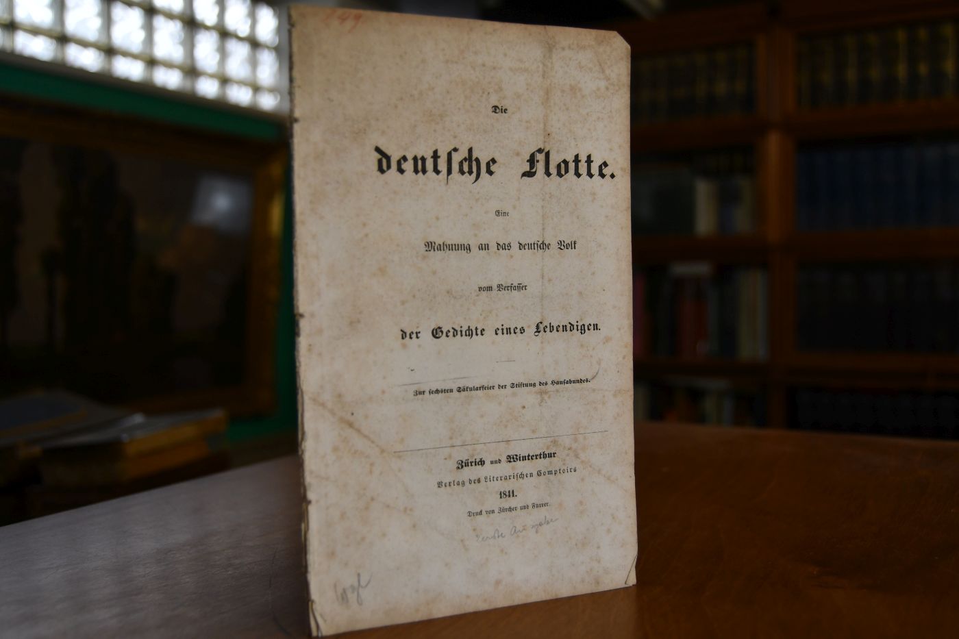Die deutsche Flotte. Eine Mahnung an das deutsche Volk vom Verfasser der Gedichte eines Lebendigen. Beigebunden Die Verordnung vom 22. Mai 1815, betreffend die Volks-Repräsentation in Preussen, Berlin, Julius Springer, 1845.