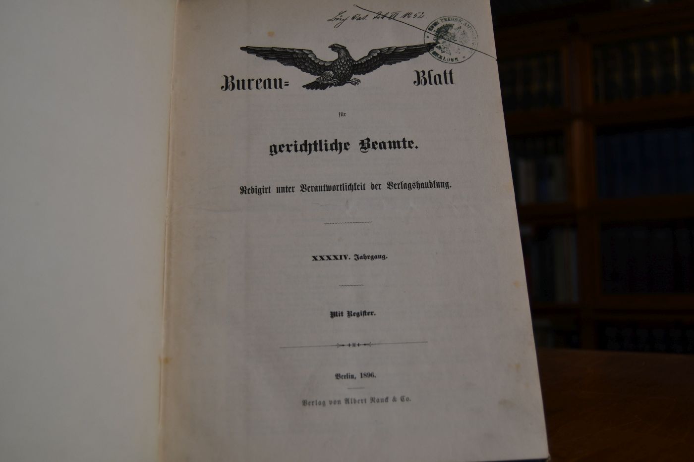 Bureau-Blatt für gerichtliche Beamte. 44. Jahrgang 1896.
