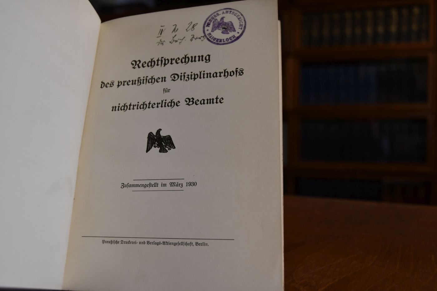 Rechtsprechung des preußischen Disziplinarhofs für nichtrichterliche Beamte.