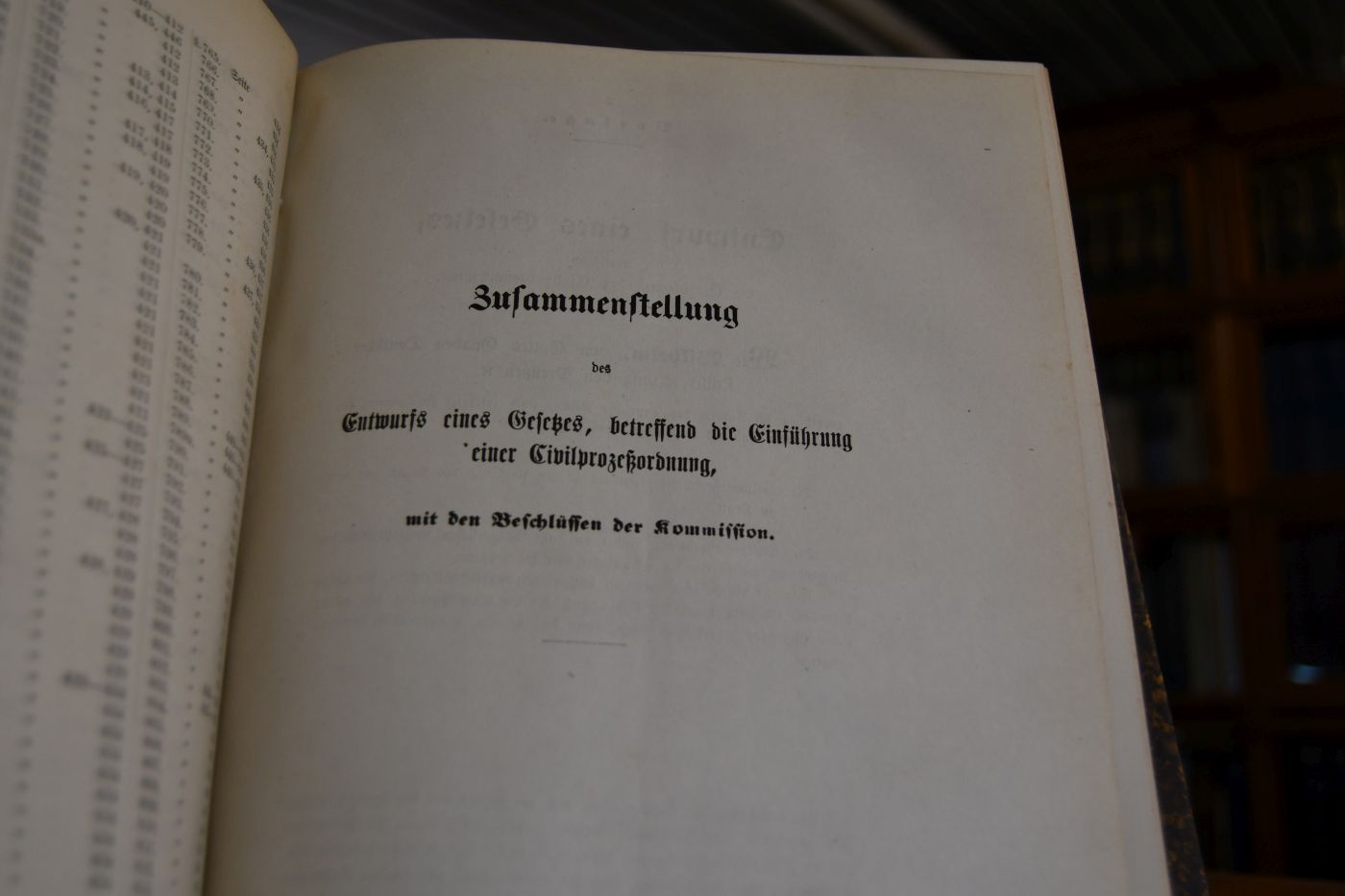 Zusammenstellung des Entwurfs einer Civilprozeß-Ordnung mit den Beschlüssen der Kommission Und andere Dokumente (auch verschiedene Drucksachen des Reichstages und des Bundesrates aus dem Jahr 1876.
