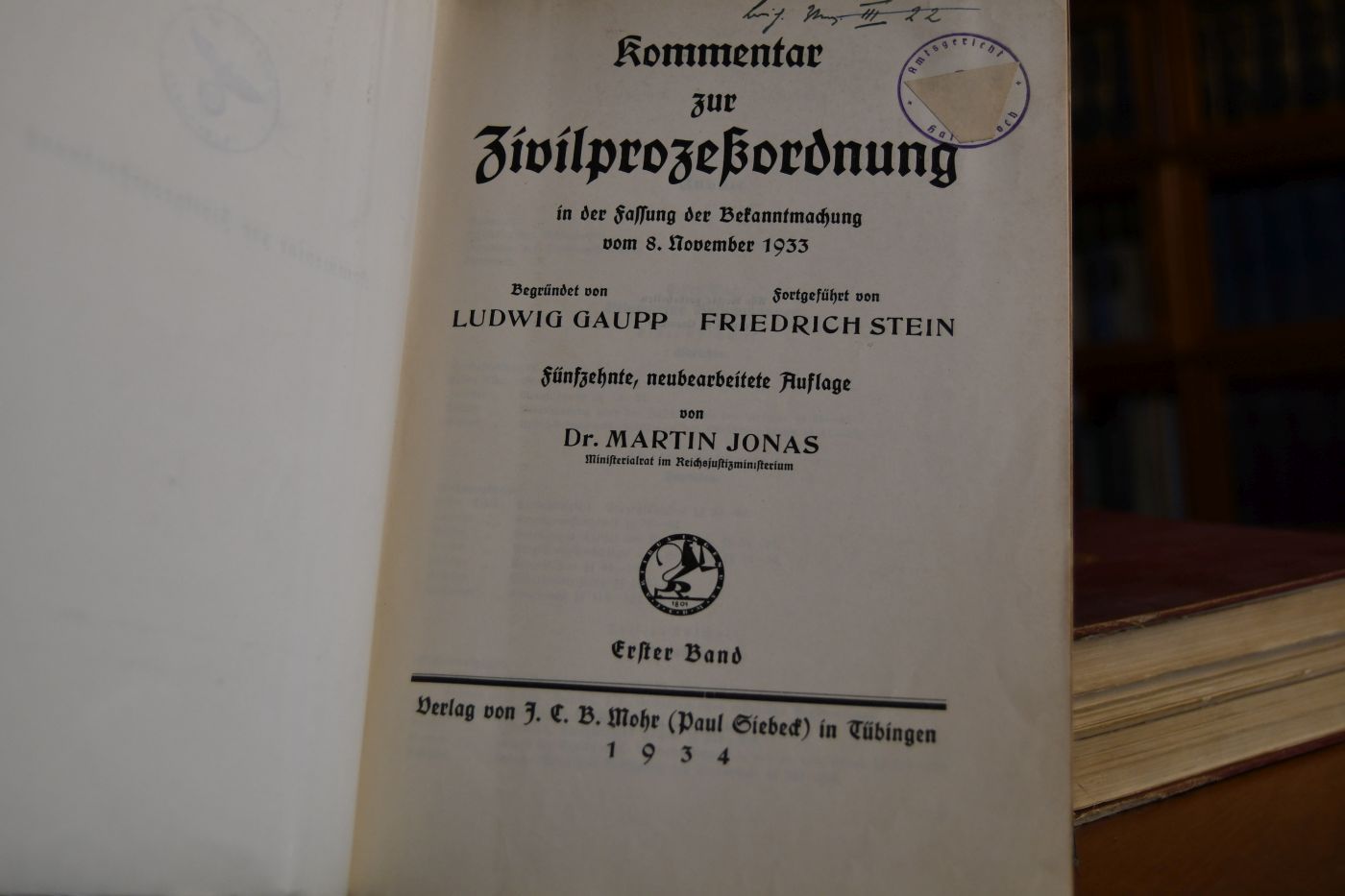 Kommentar zur Zivilprozeßordnung in der Fassung der Bekanntmachung vom 8. November 1933.