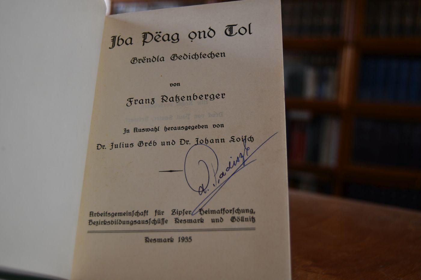 Iba Peag ond Tol. Grendla Gedichtechen von Franz Ratzenberger.