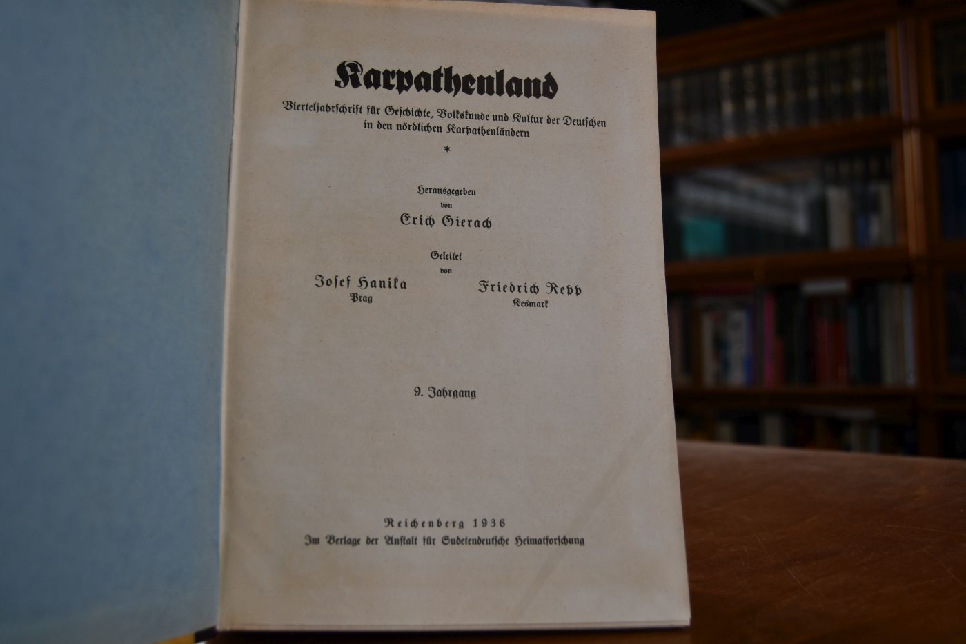 Karpathenland. Vierteljahresschrift für Geschichte, Volkskunde und Kultur der Deutschen in den nördlichen Karpathenländern. 9. - 13. Jahrgang.