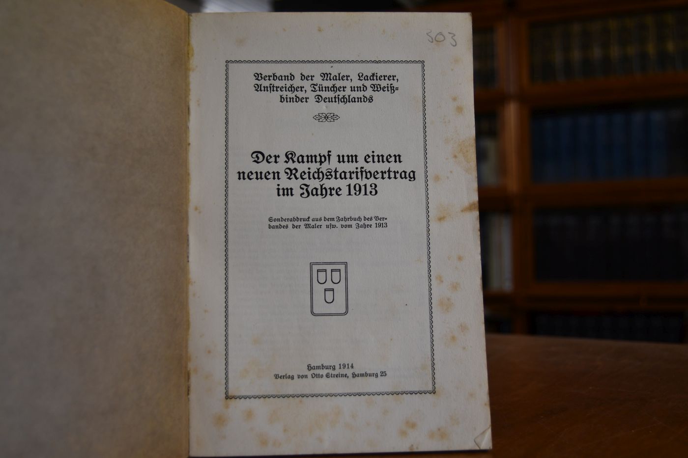 Der Kampf um einen neuen Reichstarifvertrag im Jahre 1913.