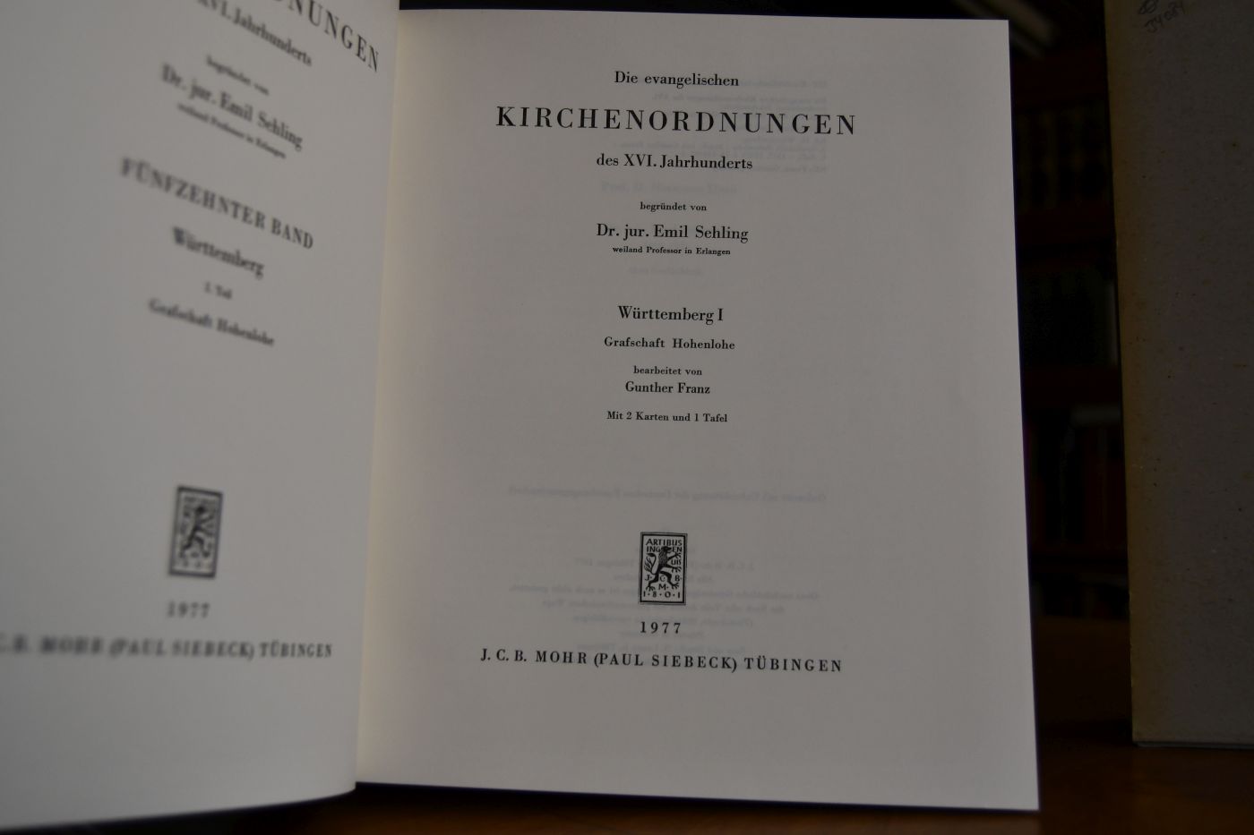Die evangelischen Kirchenordnungen des XVI. Jahrhunderts. 15. Band,Württemberg I. Teil Grafschaft Hohenlohe.