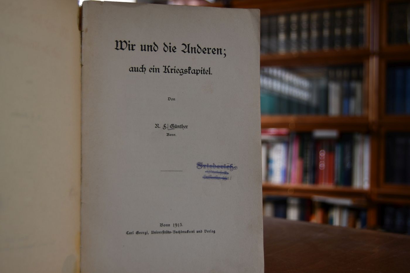Wir und die Anderen; auch ein Kriegskapitel.